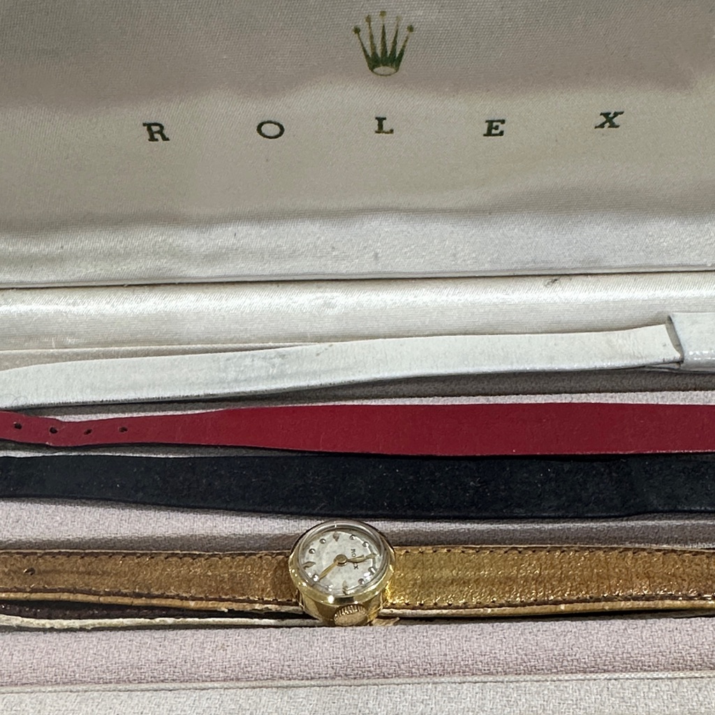Rolex Ladies 18k Gold Chameleon Watch In The Original Box With Assorted Straps